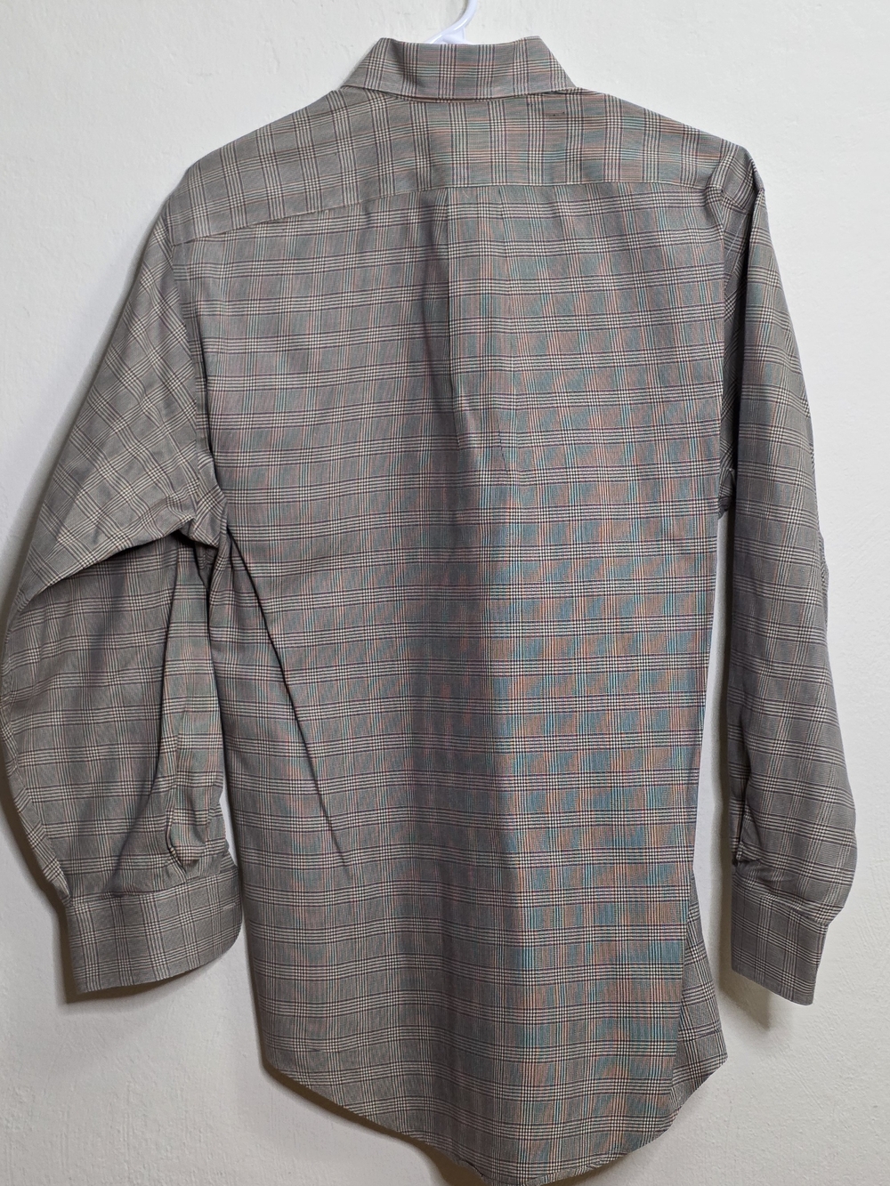 Lands' End Plaid Button-Up Shirt in Olive & Purple - Picture 2 of 3
